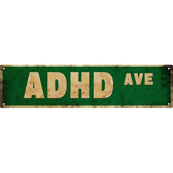 Funny ADHD Ave Man Cave Accessories Kitchen Signs Farmhouse Wall Decor Vintage - Picture 8 of 8